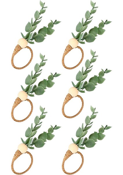 18 Parça Okaliptüs Peçete Halkaları El Yapımı Ahşap Boncuk Ev Dekor Düğün, Parti, Vb Için Sahte Yeşillik Peçete Sahipleri (Yurt Dışından) fiyatları