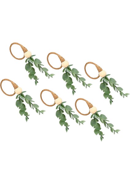 18 Parça Okaliptüs Peçete Halkaları El Yapımı Ahşap Boncuk Ev Dekor Düğün, Parti, Vb Için Sahte Yeşillik Peçete Sahipleri (Yurt Dışından) indirimleri