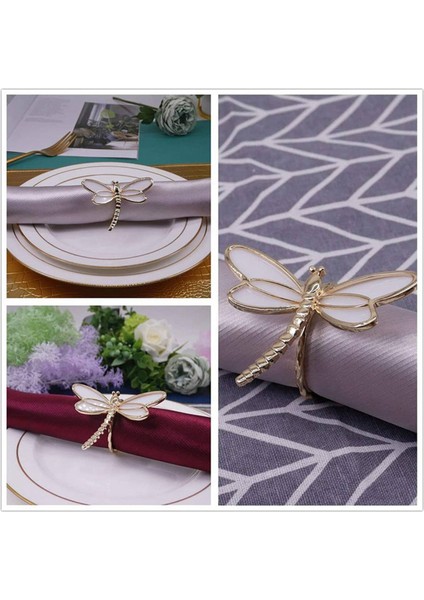 8 Parça Set, Altın Yusufçuk Peçete Halkası Peçete Tutucu, Düğün Yemeği Için Kullanılan Yemek Masası Dekorasyon Masa Dekorasyonu (Yurt Dışından) fırsatları