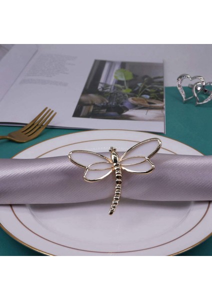 8 Parça Set, Altın Yusufçuk Peçete Halkası Peçete Tutucu, Düğün Yemeği Için Kullanılan Yemek Masası Dekorasyon Masa Dekorasyonu (Yurt Dışından) indirimleri