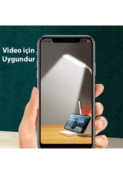 Kablosuz Sarj Göz Korumali Portatif LED Masa Lambasi Kalemlik