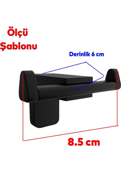 Banyo Bornoz Havlu Lavabo Çatal 2'li Metal Sağlam Aparat Siyah Askılık Asma Askı Vidalı fiyatları