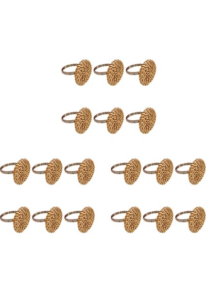 Sonbahar Peçete Halkaları 18'li Set, Masa Ayarı Için Vintage Peçete Halkası, Düğün Için El Yapımı Rattan Peçete Halkaları Tutucu (Yurt Dışından)