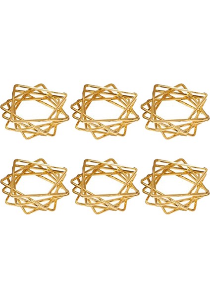 Adet Poligon Yıldız Tasarım Peçete Halkaları Düğün Doğum Günü Partisi Süslemeleri Için Metal Peçete Sahipleri Altın (Yurt Dışından)