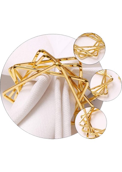 Adet Poligon Yıldız Tasarım Peçete Halkaları Düğün Doğum Günü Partisi Süslemeleri Için Metal Peçete Sahipleri Altın (Yurt Dışından) fırsatları