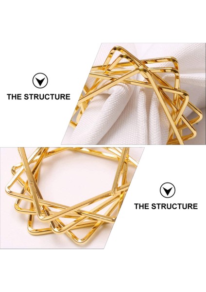 Adet Poligon Yıldız Tasarım Peçete Halkaları Düğün Doğum Günü Partisi Süslemeleri Için Metal Peçete Sahipleri Altın (Yurt Dışından) indirimleri