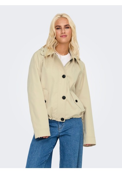 Kadın Kapüşonlu Baharlık Parka Ceket - 15342077