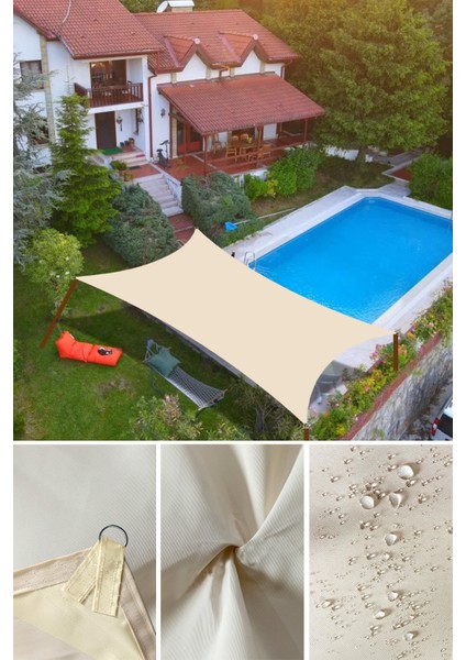 3x5 Metre Su Geçirmez Dikdörtgen Gölgelik Oxford Kumaş