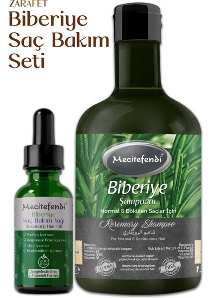 Biberiye Saç Bakım Seti Zarafet - Yıpranmış Saçlar Için Güçlendirici Biberiye Saç Bakım Serumu ( E-Vitaminli) 50 Ml + Biberiye Şampuanı 400 ml