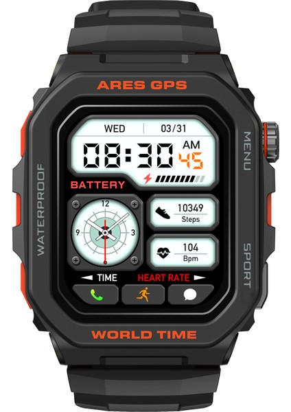 Ares Gps Siyah Akıllı Saat