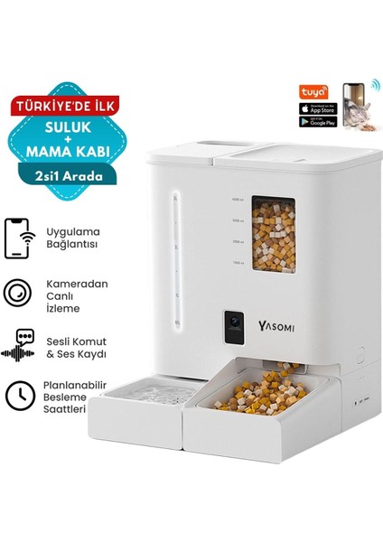 Du-F03v Smartpaw+ 4l/5l Kapasiteli Şarjlı Akıllı Otomatik Mama Ve Su Kabı