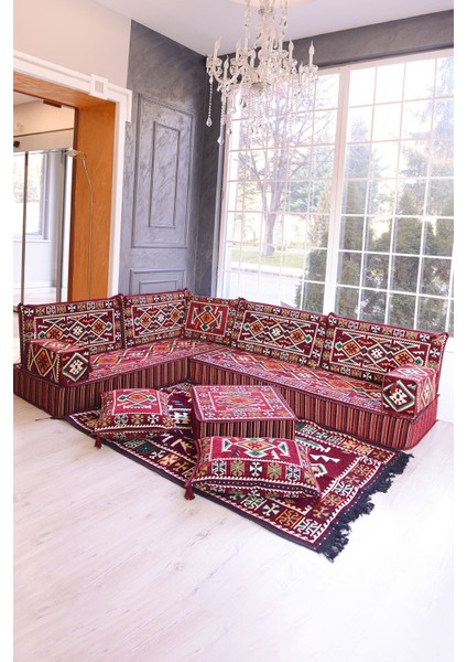 Şark Köşesi Takımı Bordo Anadolu Modeli 13 Parça (20 cm Minder Kalınlığı) fiyatları