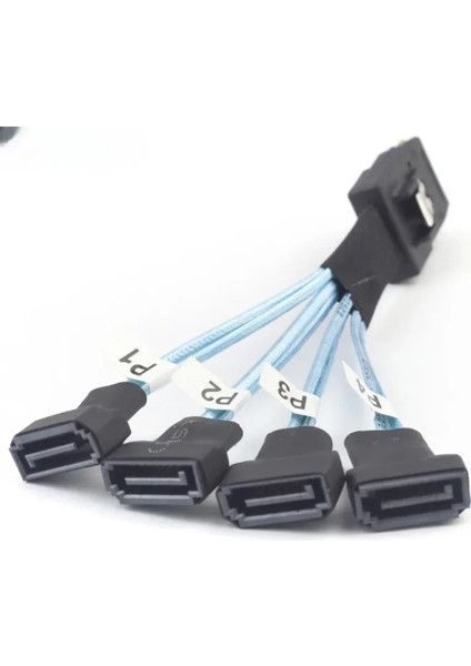 Sas SFF-8087 - 4x Sata Erkek 3.0 SSD Yüksek Hızlı Veri Aktarım Kablosu (Yurt Dışından)