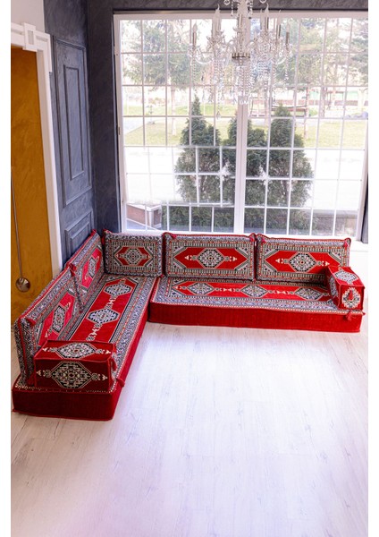 Şark Köşesi Takımı Kırmızı Yahyalı Modeli 9 Parça (20 cm Minder Kalınlığı) fiyatları