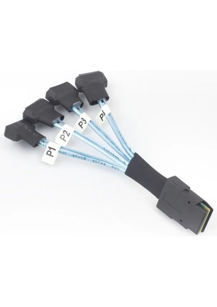 Sas SFF-8087 - 4x Sata Erkek 3.0 SSD Yüksek Hızlı Veri Aktarım Kablosu (Yurt Dışından)