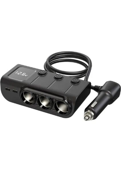 Araba Şarj Soketi Ayırıcı 3 Type-C 3 USB 120W Yüksek Güç Adaptörü (Yurt Dışından) fiyatları