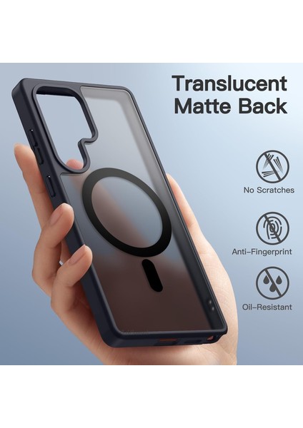 MTK Moveteck Samsung Galaxy S25 Ultra Kılıf Kamera Çıkıntılı Mat Magsafe Wireless Şarj Destekli Siyah Renkli Hassas Butonlu Kapak modelleri