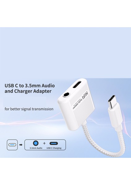 Usb-C - 35 mm Ses Şarj Adaptörü 60 W Pd Type C Aux Dönüştürücü (Yurt Dışından)