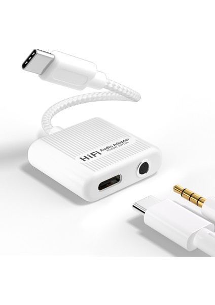 Usb-C - 35 mm Ses Şarj Adaptörü 60 W Pd Type C Aux Dönüştürücü (Yurt Dışından)
