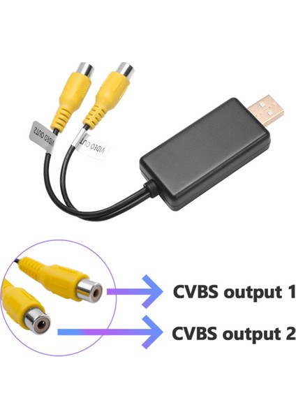 Usb'den Cvbs Video Çıkış Adaptörü Kutusu (A) (Yurt Dışından)