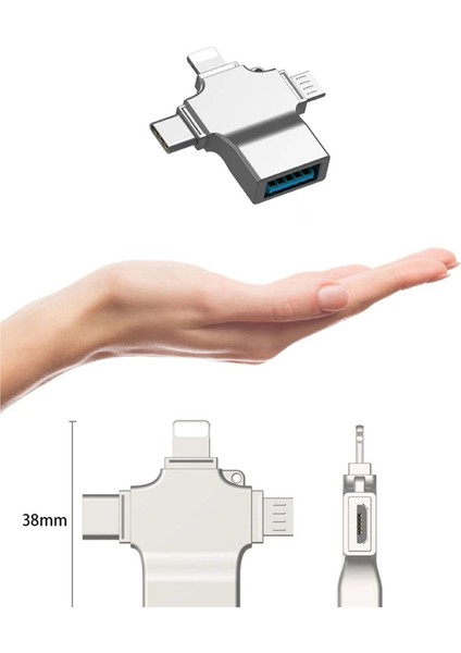 Sd Kart Mikro Kart Adaptörü 4'ü 1 Arada USB 3.0 Mikro Sd'den Kart Okuyucuya USB (Yurt Dışından)