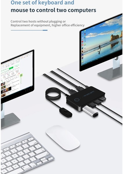 USB 3.0 Kvm Anahtarı 2 Giriş 4 Çıkış Dizüstü Bilgisayar Klavye Yazıcı Için (Yurt Dışından)