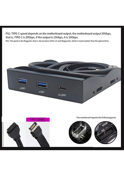 2 x USB 3.0 Type-A Girişli 3,5 Inç Masaüstü Disket Yuvası Ön Paneli (Yurt Dışından) fiyatları