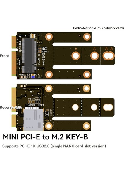 Mpcıe - Key-B Genişletme Yuvası Mınıpcı-E - M.2 Ngff Adaptör Kartı B (Yurt Dışından)