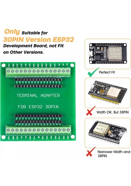 Gpıo Breakout Kartı 30 Pin ESP32 Geliştirme Kartıyla Uyumlu (Yurt Dışından)