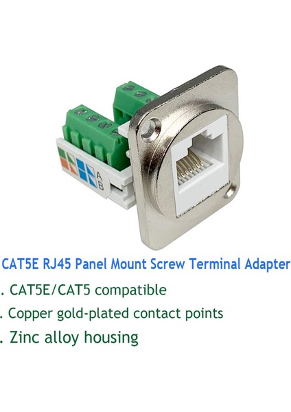 2 Adet RJ45 Panel Montajlı Vida Terminal Adaptörü (Yurt Dışından)