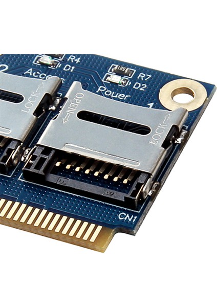 Mini Pci-E Adaptörü 2 SSD HDD Dizüstü Bilgisayar Için Çift Micro- Sd Sdhc Sdxc Tf (Yurt Dışından)