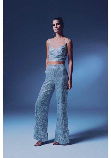 Kalın Askılı Payet Crop - Gri modelleri