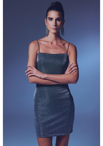 Simli Ip Askılı Bodysuit - Antrasit modelleri