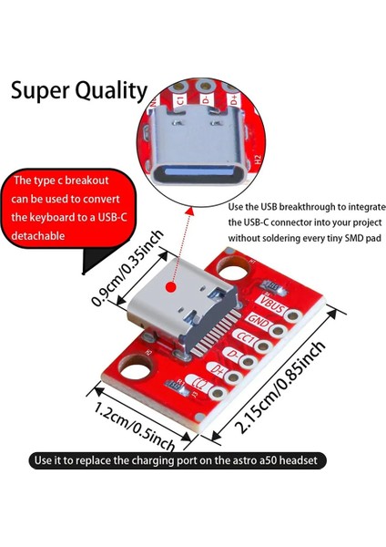 5 Adet/grup USB Type-C Breakout Kartı Seri Temel Breakout (Yurt Dışından)