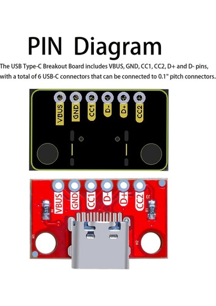 5 Adet/grup USB Type-C Breakout Kartı Seri Temel Breakout (Yurt Dışından)