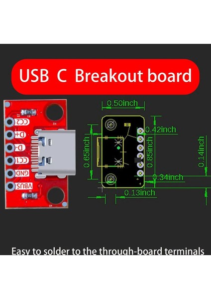 5 Adet/grup USB Type-C Breakout Kartı Seri Temel Breakout (Yurt Dışından)