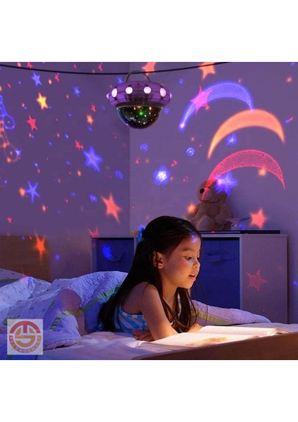 Müzikli Renkli ve Dönen Star Master Ufo Uzay Temalı Projeksiyon Gece Lambası Usbli fiyatları