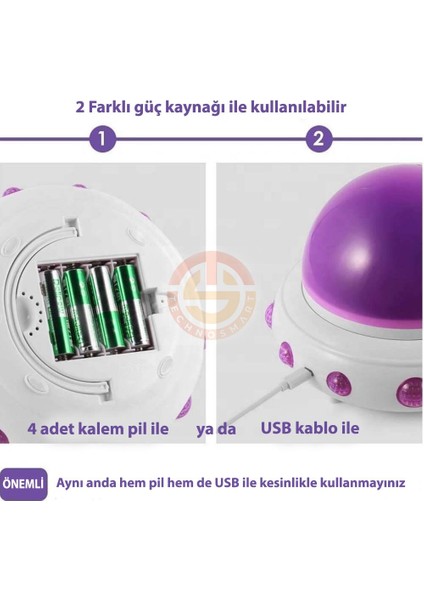 Müzikli Renkli ve Dönen Star Master Ufo Uzay Temalı Projeksiyon Gece Lambası Usbli fırsatları