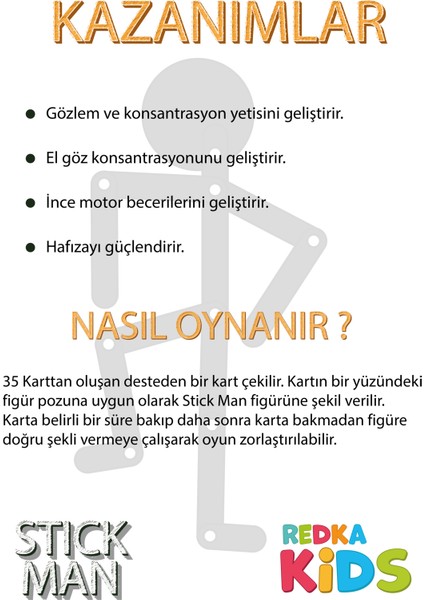 Stick Man Çocuklar Için Eğitici Aktivite Oyuncağı Bionic Man Oyuncağı