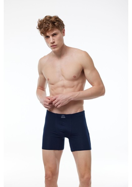 Erkek Lacivert 8 Li Premium Collection Modal Uzun Boxer 8M250