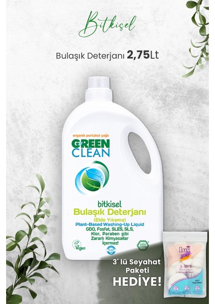 Bitkisel Bulaşık Deterjanı 2,75 Lt ve Hediyeli