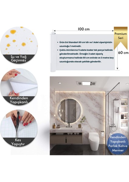 60 x 100 cm Mermer Desen Kendinden Yapışkanlı Duvar Kağıdı Kaplama Mutfak Tezgeh Masa Folyo Beyaz 2 indirimleri