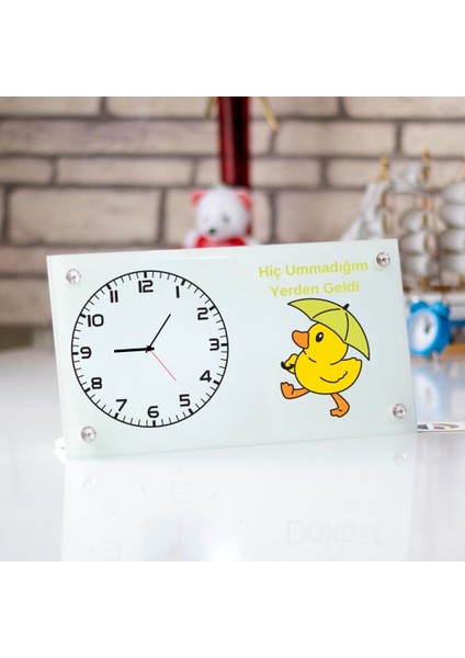 Hiç Ummadığım Yerden Geldi Tasarımlı Masa Üstü Cam Saat