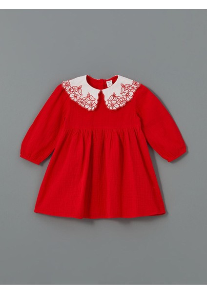 Lcw Kids Bebe Yaka Kız Çocuk Müslin Elbise
