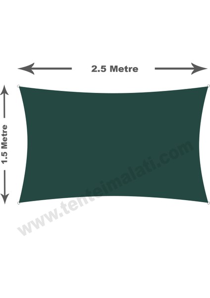 1.5x2.5 Metre Su Geçirmez Dikdörtgen Gölgelik Oxford Kumaş