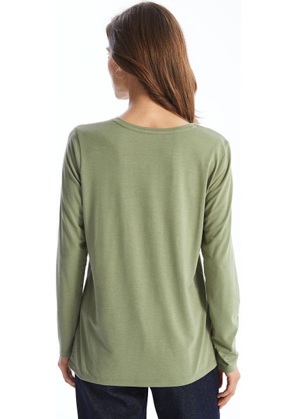 Lcwaıkıkı Classic Bisiklet Yaka Pul Payet Işlemeli Kadın Tişört fırsatları