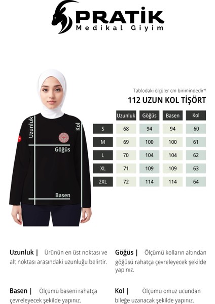 Beyaz 112 Acil Sağlık Bisiklet Yaka Uzun Kollu Tişört Unisex