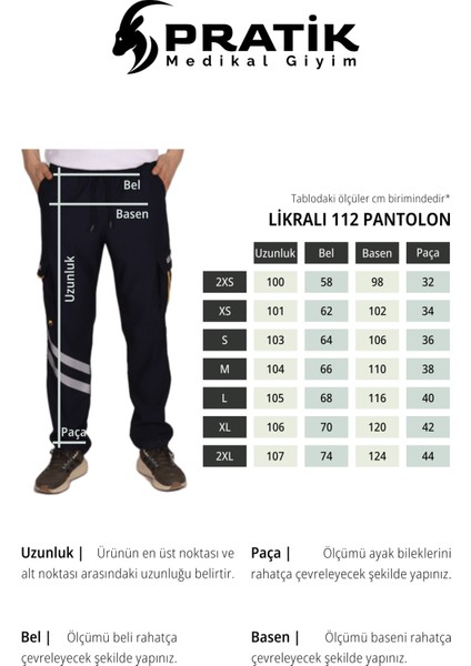 Lacivert Likralı 112 Acil Sağlık Pantolonu Unisex indirimleri
