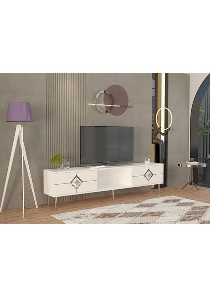 Robberdd Tv Sehpası Beyaz-Gümüş fiyatları