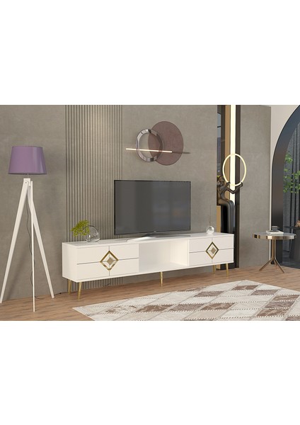 Robberdd Tv Sehpası Beyaz-Altın fiyatları